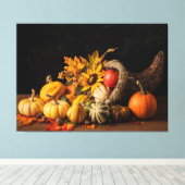 Mooie cornucopia gevuld met navelgans canvas afdruk (Insitu (Houten vloer))