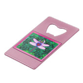 Mooie "Crackel Framed Dragonfly" Artwor Kredietkaart Flessenopener (Voorkant Gekanteld)