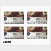 Mooie creatieve hoek: muzikaal wandtapijt rechthoekige sticker (Vel)