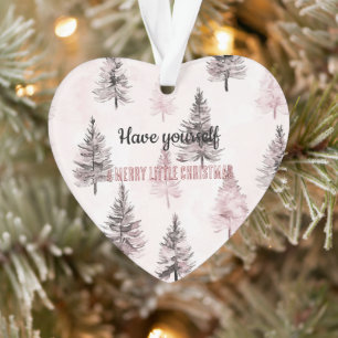 Mooie Crème Perzik Bloemige Kerstbomen Ornament