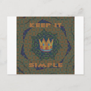 Mooie Crown Print vector Houd het eenvoudig ontwer Briefkaart