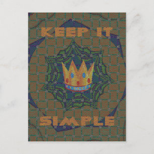 Mooie Crown Print vector Houd het eenvoudig ontwer Briefkaart