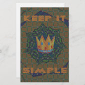 Mooie Crown Print vector Houd het eenvoudig ontwer Briefpapier (Voorkant / Achterkant)