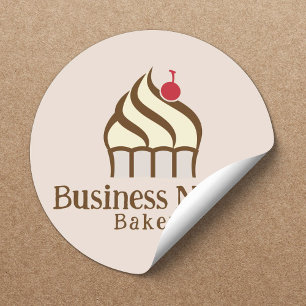 Mooie Cupcake Banketbakker Thuisbakkerij Ronde Sticker