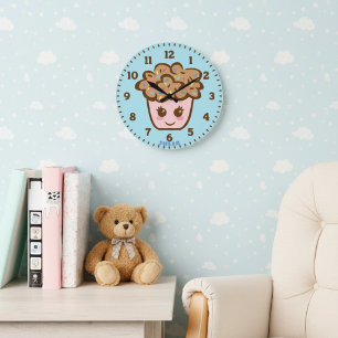 Mooie Cupcake Kinderkamer Klok met Naam