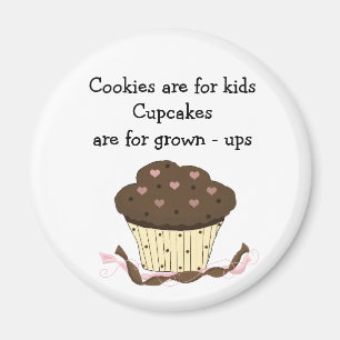 Mooie Cupcake met Spreuk Magneet
