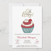 Mooie Cupcake Oh Baby Zomer Baby Shower Kaart (Voorkant)
