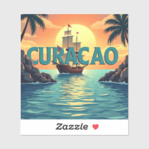 Mooie Curaçao zonsondergang Sticker
