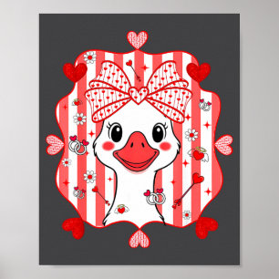 Mooie Cute Gans Coquette Strik Valentijnsdag Vrouw Poster