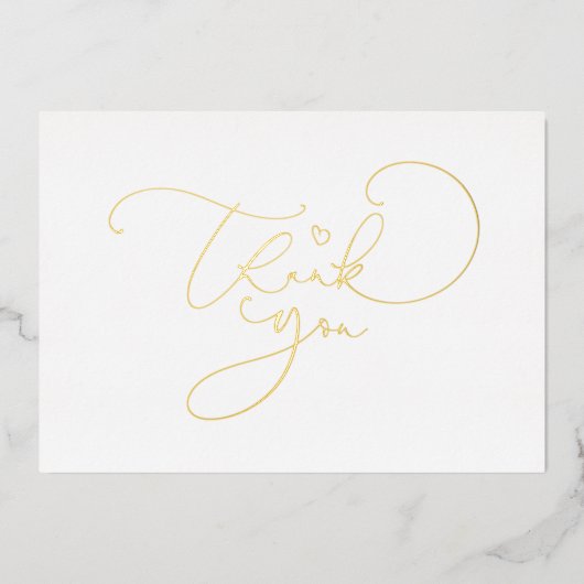 Mooie Cute Script Calligrafie Dank Je Folie Uitnodiging (Voorkant)