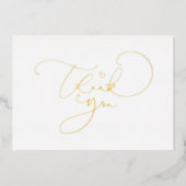Mooie Cute Script Calligrafie Dank U Folie Uitnodiging (Voorkant)