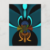 Mooie Cyaan Abstracte kunst Print Briefkaart (Voorkant)