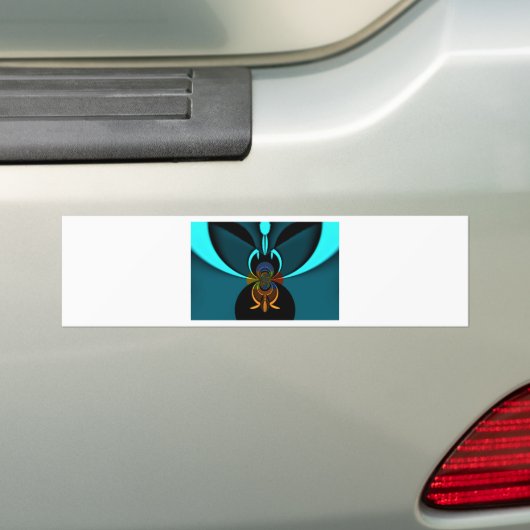 Mooie Cyaan Abstracte kunst Print Bumpersticker (Op auto)
