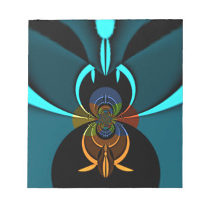 Mooie Cyaan Abstracte kunst Print Notitieblok