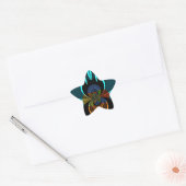 Mooie Cyaan Abstracte kunst Print Ster Sticker (Envelop)