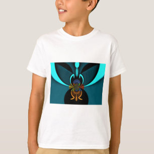 Mooie Cyaan Abstracte kunst Print T-shirt