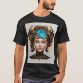 Mooie Cyborg Head met Circuits T-shirt (Voorkant)