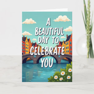 Mooie Dag Gracht Verjaardagskaart Kaart