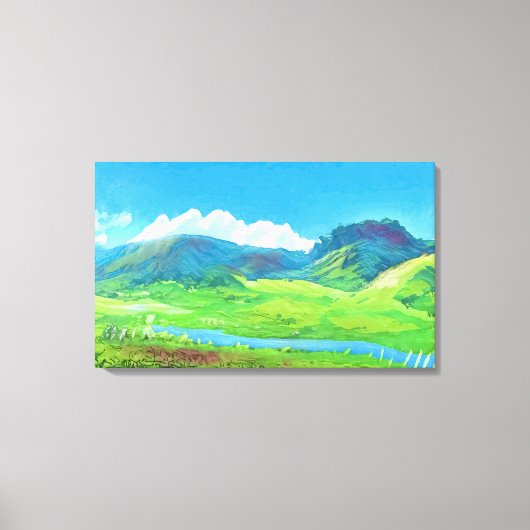 Mooie dag in de heuvels canvas afdruk (Voorkant)