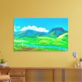 Mooie dag in de heuvels canvas afdruk (Insitu (Woonkamer))