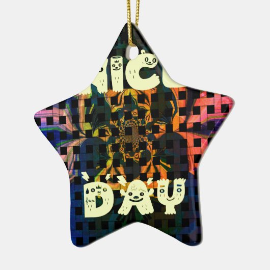 Mooie dag keramisch ornament (Links)