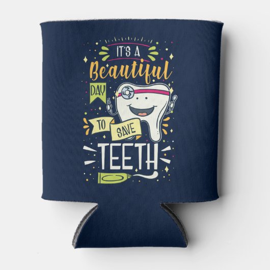 Mooie dag om tanden te redden Tandarts en verpleeg Blikjeskoeler (Voorkant)