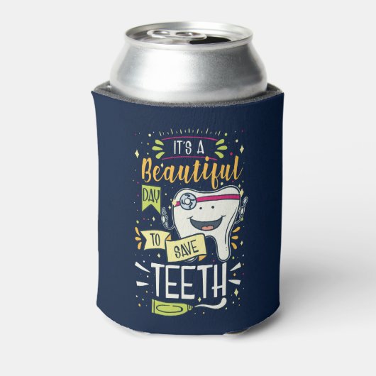 Mooie dag om tanden te redden Tandarts en verpleeg Blikjeskoeler (Blikje Achterkant)