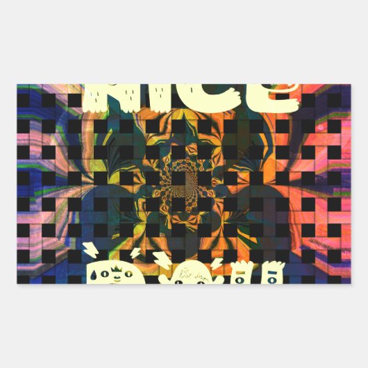 Mooie dag rechthoekige sticker (Voorkant)