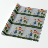 Mooie dag romantische wandeling mat inpakpapier (Uitgerold)