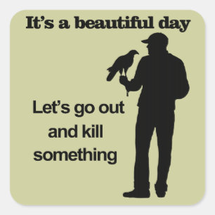 Mooie dag voor de valkerij vierkante sticker