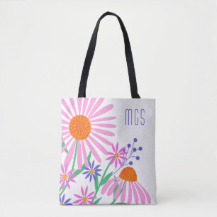 Mooie Daisies aangepaste monogram zakken Draagtas