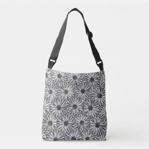 Mooie Daisy Flower, Halftone Illustratie Crossbody Tas