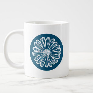 Mooie Daisy Flower, Halftone Illustratie Extra Grote Beker