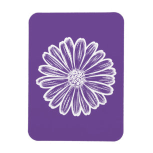 Mooie Daisy Flower, Halftone Illustratie Magneet