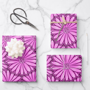 Mooie Daisy Flower Halftone Light Illustration Inpakpapier Vel