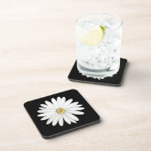 Mooie Daisy Flower op Black Bier Onderzetter (Rechterzijde)