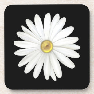 Mooie Daisy Flower op Black Bier Onderzetter