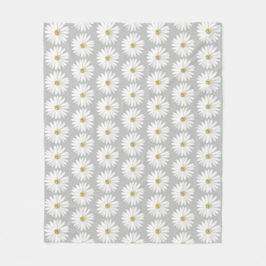 Mooie Daisy Flower op Light Grey Fleece Deken (Voorkant)