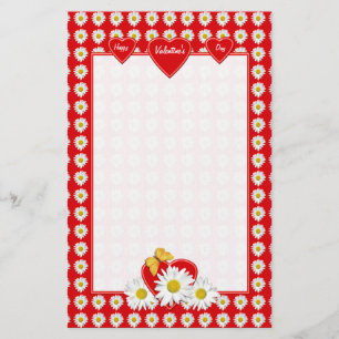 Mooie Daisy Hearts Stationery Briefpapier