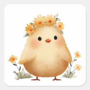 Mooie Daisy Kuiken Sticker