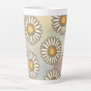 Mooie Daisypatroon op pastel achtergrond Latte Mok