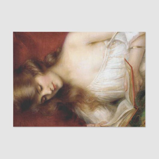 mooie dame, albert lynch, belle époque schilderij tissuepapier (Voorkant)