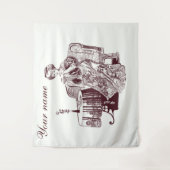 Mooie dame drink thee wandkleed (Voorkant)