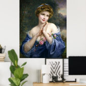  mooie dame in blauw poster (Thuiskantoor)