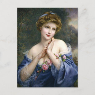 Mooie dame in Blue_GC - Briefkaart