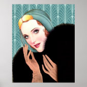 Mooie dame in Fur Poster (Voorkant)