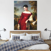 mooie dame in het rood canvas afdruk (Insitu (Slaapkamer))