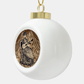 Mooie dame met gitaar keramische bal ornament (Rechts)