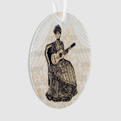 Mooie dame met gitaar ornament (voorkant)