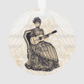 Mooie dame met gitaar ornament (achterkant)